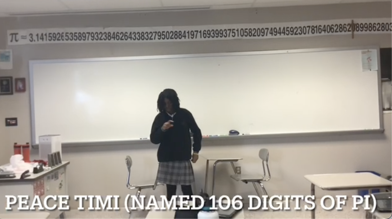 Students compete to name the most digits of pi