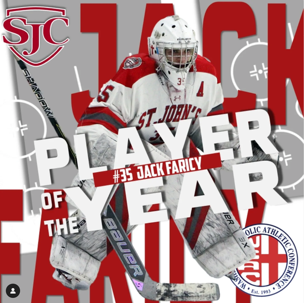 Jack Faricy wins WCAC Boys  Ice Hockey Player of the Year