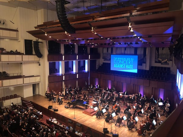 Performing arts students attend the Concert Against Hate